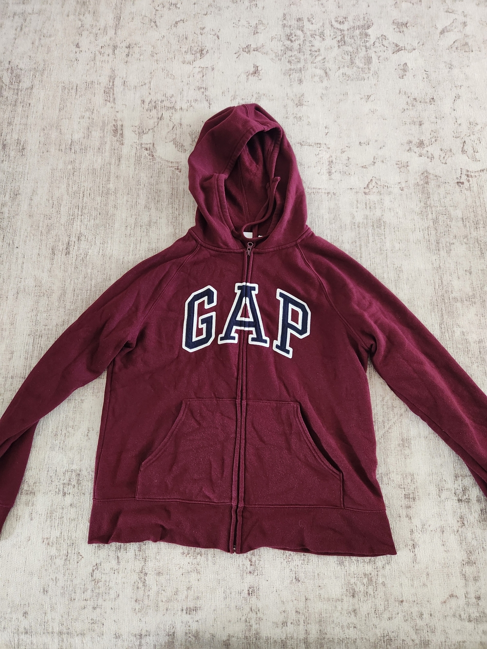 GAP Kids Burgundy Full‑Zip Hoodie with Logo